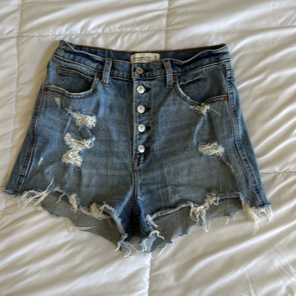 Abercrombie ultra high rise mom shorts